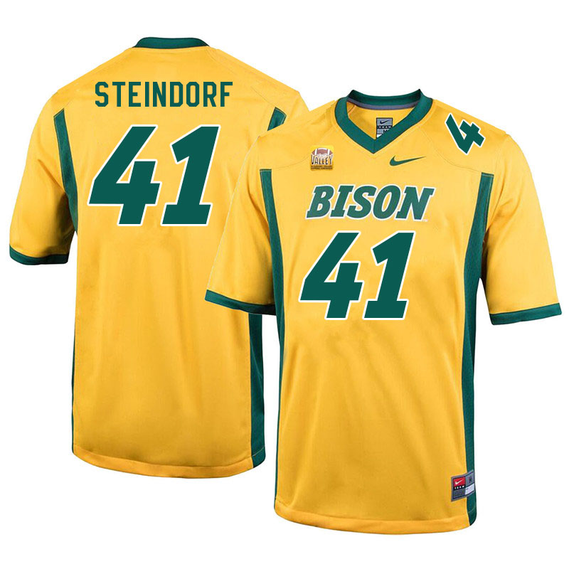 Men #41 Kaedin Steindorf North Dakota State Bison College Football Jerseys Sale-Yellow